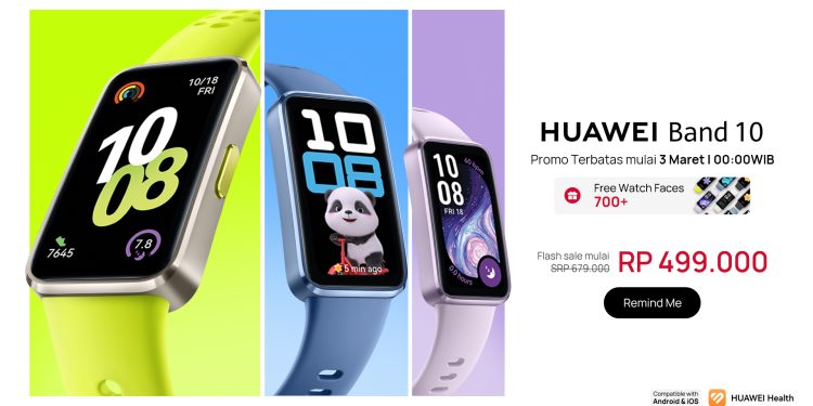 Smartband ala Smartwatch, HUAWEI Band 10 Resmi Rilis di Indonesia