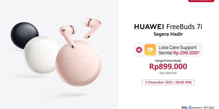 TWS HUAWEI FreeBuds 7i Hadir Bawa ANC 55 dB Canggih