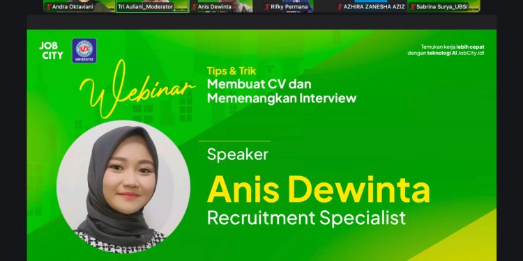 Kolaborasi JobCity.id dan BSI Career Center Hadirkan Webinar Pengembangan Rekrutmen